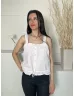   Papaya (M) Fehér Elől Díszgombos, Derékban Összehúzható Felül Hímzett Mintás Felső