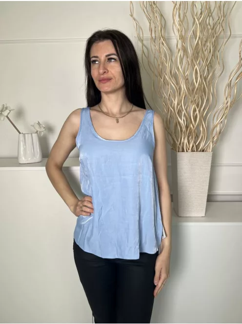 ÚJ Primark (M) Vízkék Enyhén Fényes Anyagú Pántos Felső