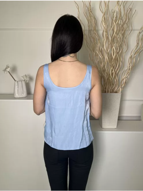 ÚJ Primark (M) Vízkék Enyhén Fényes Anyagú Pántos Felső