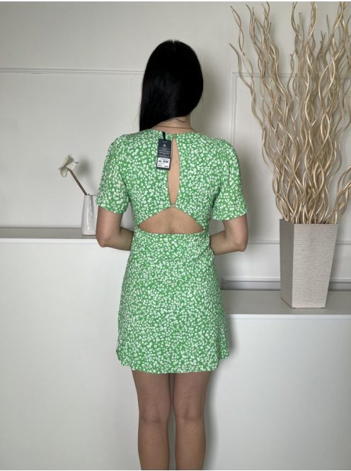 ÚJ Jack Wills (S) Zöld Fehér Virágos, Mellnél Megkötős Hátul Nyitott, Gombos, Oldalt Cipzáros Ruha