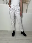 Joules (S) Fehér Elől Összehúzható, Megkötős Zsebes, Enyhén Áttetsző, 100% Len Alapanyagú Nadrág