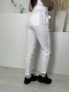 Joules (S) Fehér Elől Összehúzható, Megkötős Zsebes, Enyhén Áttetsző, 100% Len Alapanyagú Nadrág