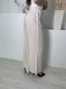 ÚJ Primark (S) Drapp Elől Összehúzható, Megkötős 90% Pamut és 10% Len Alapanyagú, Enyhén Áttetsző Nadrág