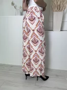 Primark (M) Fehér Színes Mintás, Elől Összehúzható Megkötős, Zsebes, Hátul Gumisderekú Nadrág