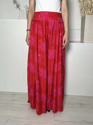   Next (M) Piros Rózsaszín Mintás, Gumisderekú Extra Bőszárú, Zsebes Nadrág