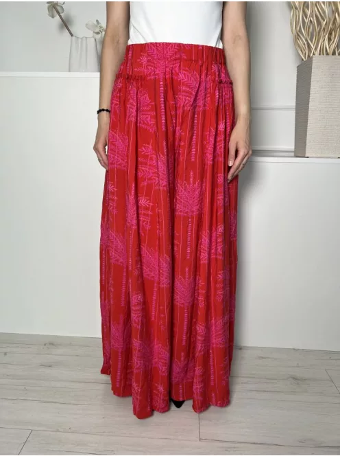 Next (M) Piros Rózsaszín Mintás, Gumisderekú Extra Bőszárú, Zsebes Nadrág