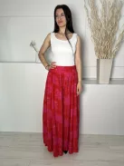 Next (M) Piros Rózsaszín Mintás, Gumisderekú Extra Bőszárú, Zsebes Nadrág