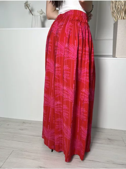 Next (M) Piros Rózsaszín Mintás, Gumisderekú Extra Bőszárú, Zsebes Nadrág