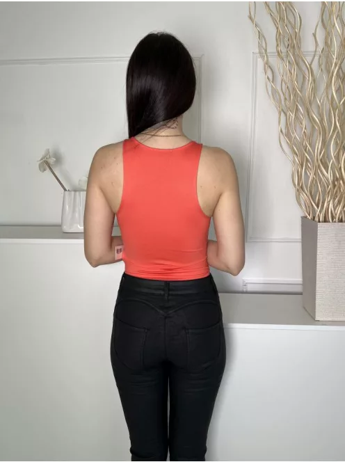 Primark (XS) Korall Kerek Nyakú Rugalmas Anyagú Body