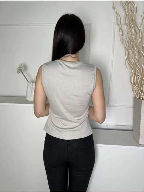 Yozy (M) Szürke Elől Végig Gombos Anyagában Bordázott Felső