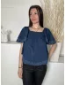 Top (S) Kék Gumírozott Vállú Mintás, Bőfazonú Felső