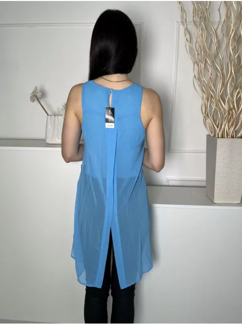 ÚJ Select (M) Vízkék Hátul Nyakban Gombos, Felül Bélelt Oldalt Sliccelt Felső