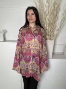 Primark (S) Színes Mintás Elől Végig Gombos, 100% Pamut Galléros, Bőfazonú Felső