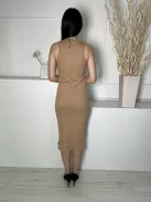 Primark (S) Mogyoró Anyagában Bordázott Kerek Nyakú, Rugalmas Anyagú Ruha