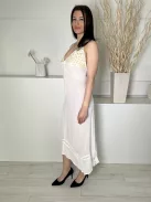 ÚJ Lipsy (S) Fehér Mellnél Díszkagylós, Hátul Nyakban Megkötős Lenge Fazonú Ruha