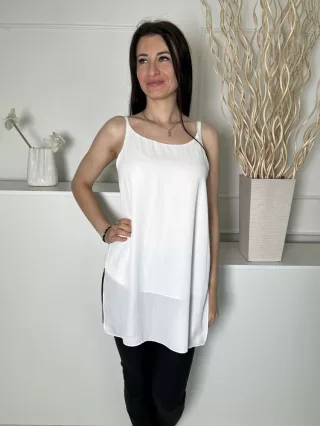   ÚJ Dorothy Perkins (M) Fehér Bélelt, Oldalt Sliccelt Pántos Felső