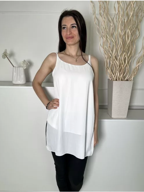 ÚJ Dorothy Perkins (M) Fehér Bélelt, Oldalt Sliccelt Pántos Felső