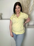 Bianca (M) Sárga Mellnél Díszhajtásos 72% Pamut, Galléros Felső