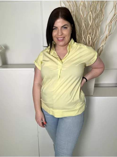Bianca (M) Sárga Mellnél Díszhajtásos 72% Pamut, Galléros Felső