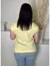   Bianca (M) Sárga Mellnél Díszhajtásos 72% Pamut, Galléros Felső
