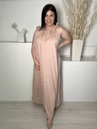 ZARA (L) Mályva Megköthető Pántú 100% Pamut Alapanyagú Ruha