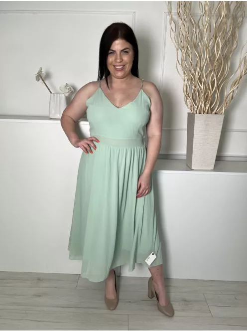 ÚJ Boohoo (L) Almazöld Hátul Megkötős, Gumisderekú Bélelt, Állítható Pántú Ruha