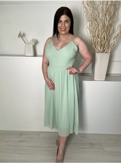 ÚJ Boohoo (L) Almazöld Hátul Megkötős, Gumisderekú Bélelt, Állítható Pántú Ruha