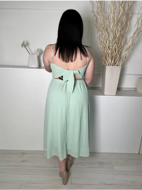 ÚJ Boohoo (L) Almazöld Hátul Megkötős, Gumisderekú Bélelt, Állítható Pántú Ruha