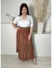   (L) Barna-Fekete Mintás, Darázsolt Derekú Lenge Fazonú Szoknya
