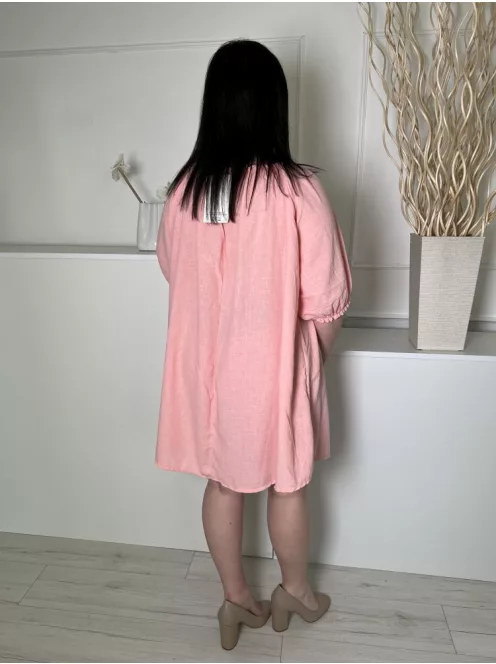 ÚJ LMF (XL) Puncs Nyakban Megköthető Fodros Szegélyű, Lenge Fazonú Ruha