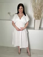 Primark (L) Fehér Oldalt Sliccelt, Anyagában Mintás 100% Pamut, Enyhén Áttetsző Ruha