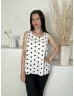   ÚJ Primark (M) Fehér Fekete Pöttyös Enyhén Áttetsző Felső
