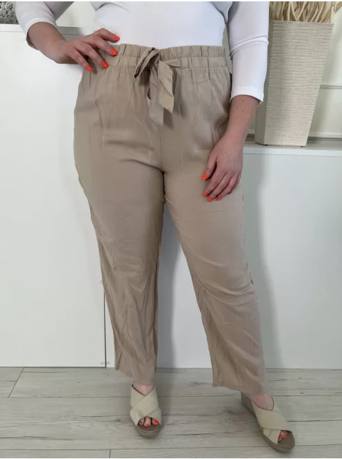 Primark (XL) Világosbarna Gumisderekú, Elől Díszmegkötős Vékony Anyagú Nadrág