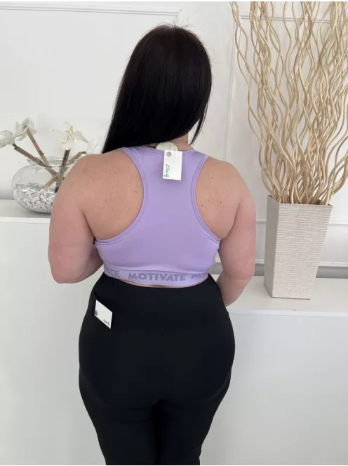 Primark (M) Lila Gumisderekú, Feliratos Rugalmas Anyagú Felső