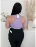   Primark (M) Lila Gumisderekú, Feliratos Rugalmas Anyagú Felső