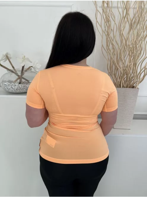 Nike (L) Narancs Kerek Nyakú Rugalmas Anyagú Felső