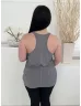   GAP (XL) Szürke Cirmosmintás, Pántos Rugalmas Anyagú Felső