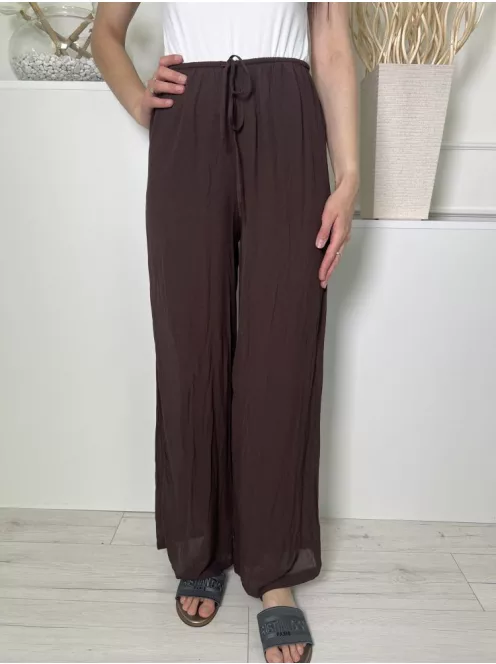 ZARA (S) Csokibarna Derékban Összehúzható, Megkötős Enyhén Áttetsző Nadrág