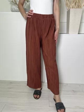   Lindex (S) Barna Gumisderekú, Pliszírozott Lenge Fazonú Nadrág