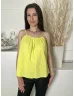 Primark (M) Neon Sárga Pántos Lenge Fazonú Felső
