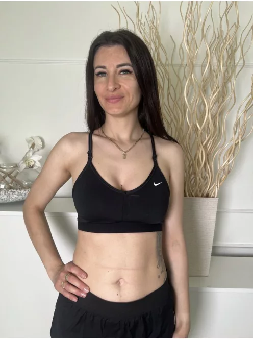 Nike (S) Fekete Állítható Pántú Oldalt Hálós Anyagú, Rövid Fazonú Felső