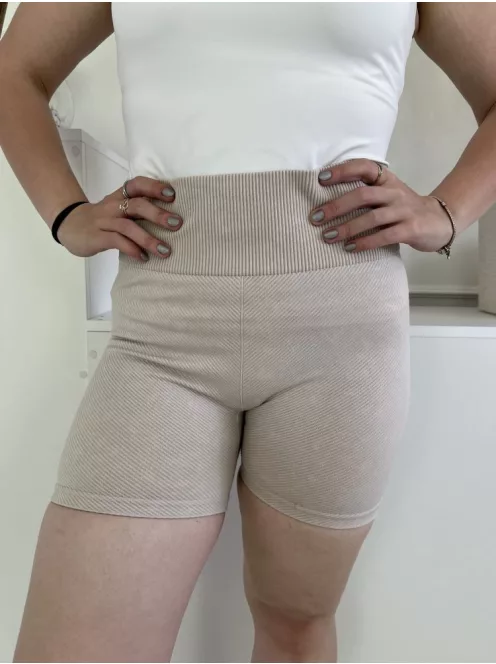 Primark (M) Drapp Anyagában Bordázottt, Gumisderekú Rugalmas Anyagú Rövidnadrág