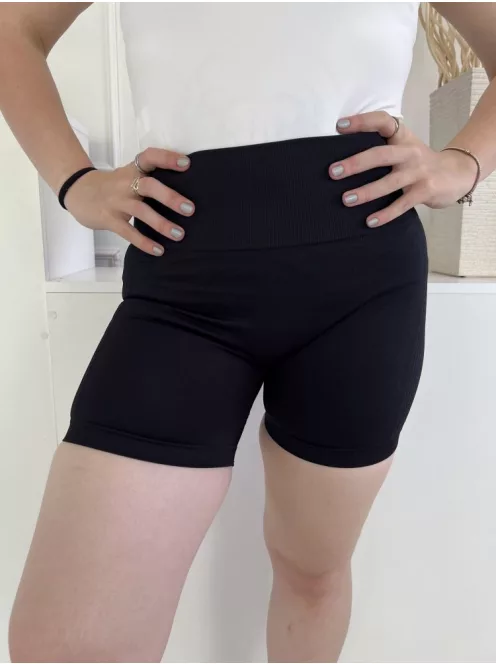 Primark (M) Fekete Anyagában Bordázottt, Gumisderekú Rugalmas Anyagú Rövidnadrág