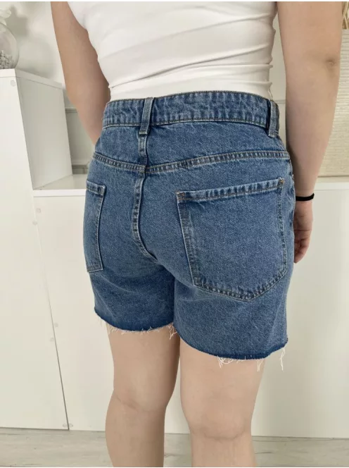 ÚJ Primark (L) Kék Elől Gombos, Zsebes Rojtos Aljú, Farmer Rövidnadrág