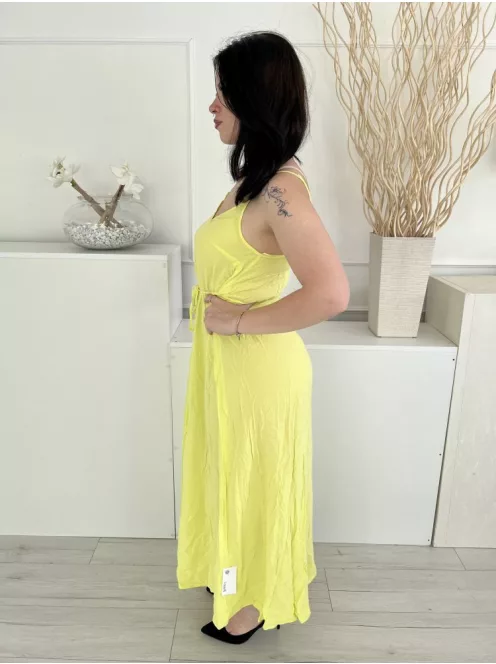 River Island (M) Banánsárga Pántos, Derékban Megkötős Lenge Fazonú Ruha