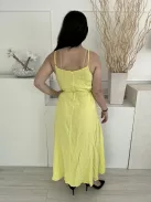 River Island (M) Banánsárga Pántos, Derékban Megkötős Lenge Fazonú Ruha