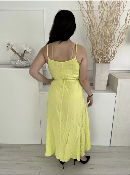 River Island (M) Banánsárga Pántos, Derékban Megkötős Lenge Fazonú Ruha