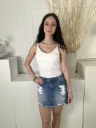 Hollister (XXS) Kék Elől Gombos, Zsebes Szaggatott, Farmer Szoknya