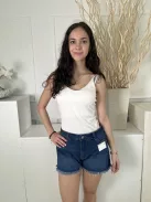 Primark (S) Sötétkék Elől Gombos, Zsebes Rojtos Aljú, Farmer Rövidnadrág