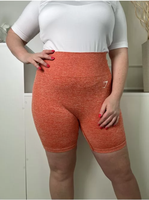 Gymshark (L) Narancs Anyagában Cirmosmintás Rugalmas Anyagú Rövidnadrág